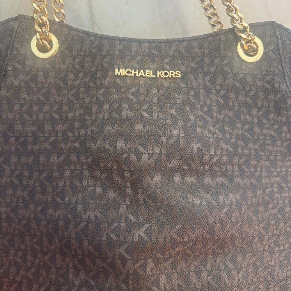 Michael Kors Dark Brown Monogram Shoulder Bag